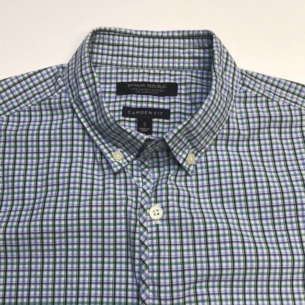 BANANA REPUBLIC Mens Plaid Short Sleeve Shirt